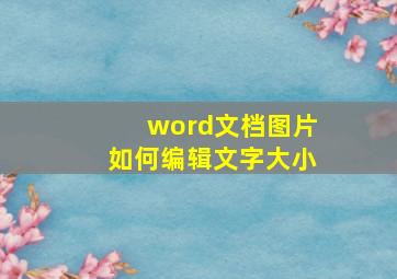 word文档图片如何编辑文字大小