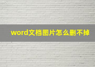 word文档图片怎么删不掉