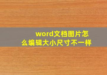 word文档图片怎么编辑大小尺寸不一样