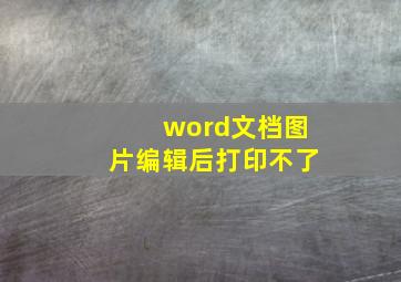 word文档图片编辑后打印不了