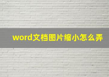 word文档图片缩小怎么弄