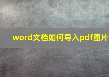 word文档如何导入pdf图片