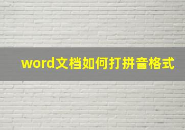 word文档如何打拼音格式