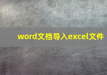 word文档导入excel文件