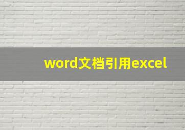 word文档引用excel