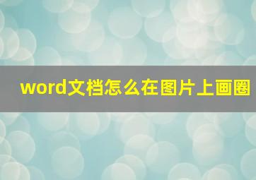 word文档怎么在图片上画圈