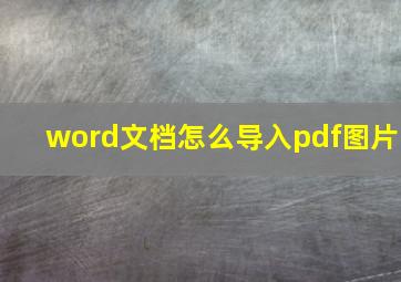 word文档怎么导入pdf图片