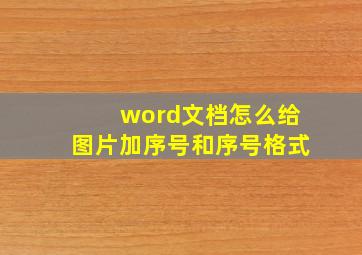 word文档怎么给图片加序号和序号格式