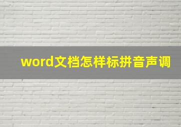 word文档怎样标拼音声调