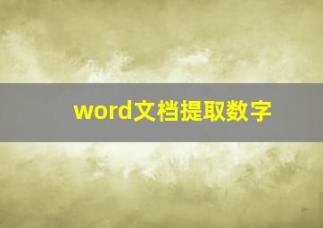 word文档提取数字