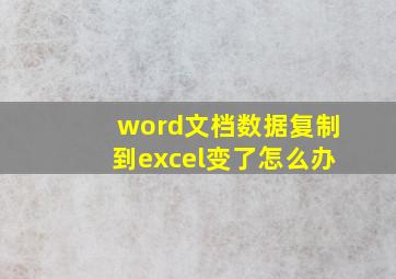 word文档数据复制到excel变了怎么办