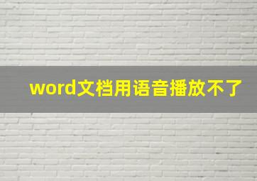 word文档用语音播放不了