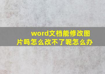 word文档能修改图片吗怎么改不了呢怎么办