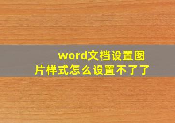 word文档设置图片样式怎么设置不了了