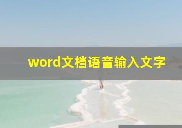 word文档语音输入文字