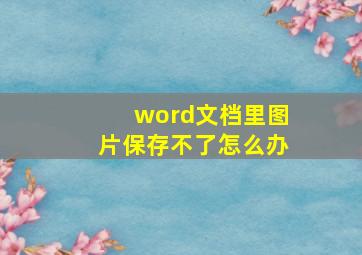 word文档里图片保存不了怎么办