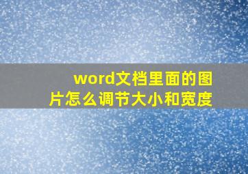 word文档里面的图片怎么调节大小和宽度