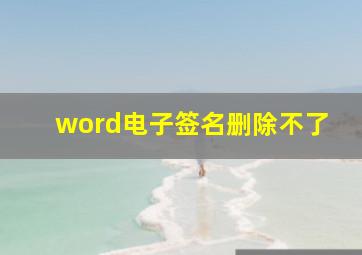 word电子签名删除不了