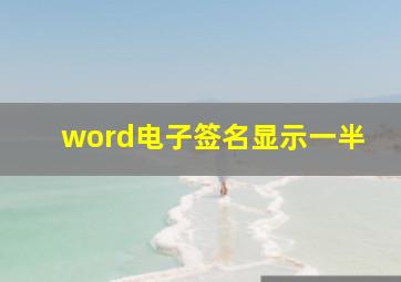 word电子签名显示一半