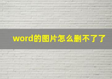 word的图片怎么删不了了