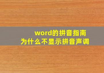 word的拼音指南为什么不显示拼音声调