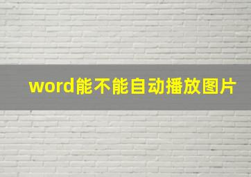 word能不能自动播放图片