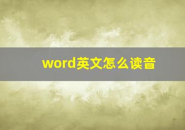 word英文怎么读音