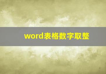 word表格数字取整