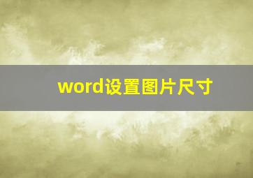 word设置图片尺寸