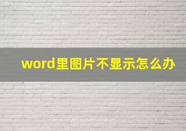 word里图片不显示怎么办