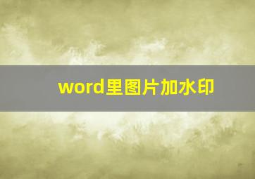 word里图片加水印