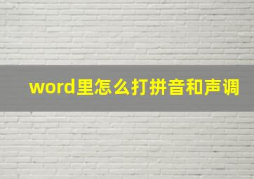 word里怎么打拼音和声调