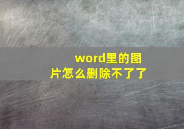 word里的图片怎么删除不了了