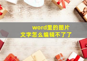 word里的图片文字怎么编辑不了了