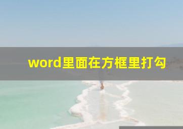 word里面在方框里打勾