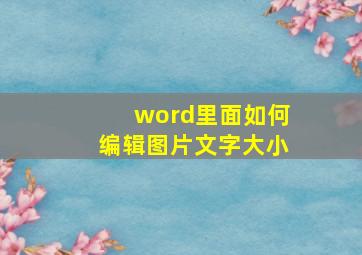 word里面如何编辑图片文字大小