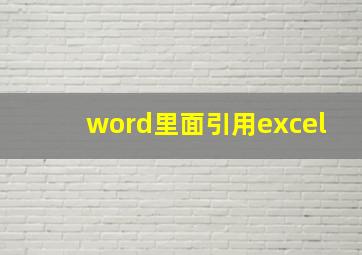 word里面引用excel