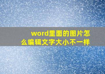 word里面的图片怎么编辑文字大小不一样