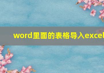 word里面的表格导入excel