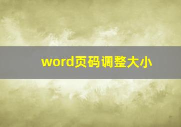 word页码调整大小