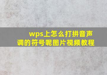 wps上怎么打拼音声调的符号呢图片视频教程