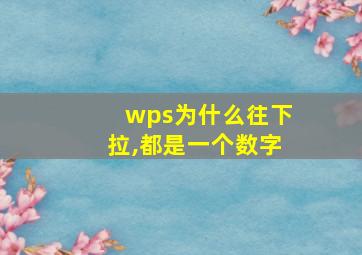 wps为什么往下拉,都是一个数字