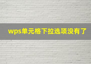 wps单元格下拉选项没有了