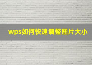 wps如何快速调整图片大小