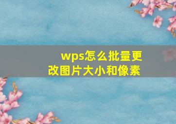 wps怎么批量更改图片大小和像素