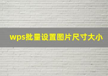 wps批量设置图片尺寸大小