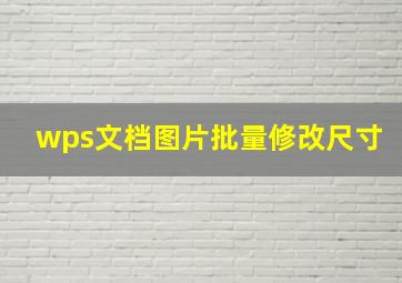 wps文档图片批量修改尺寸