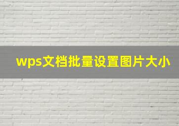 wps文档批量设置图片大小