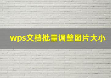 wps文档批量调整图片大小