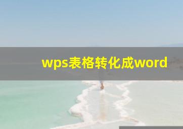 wps表格转化成word